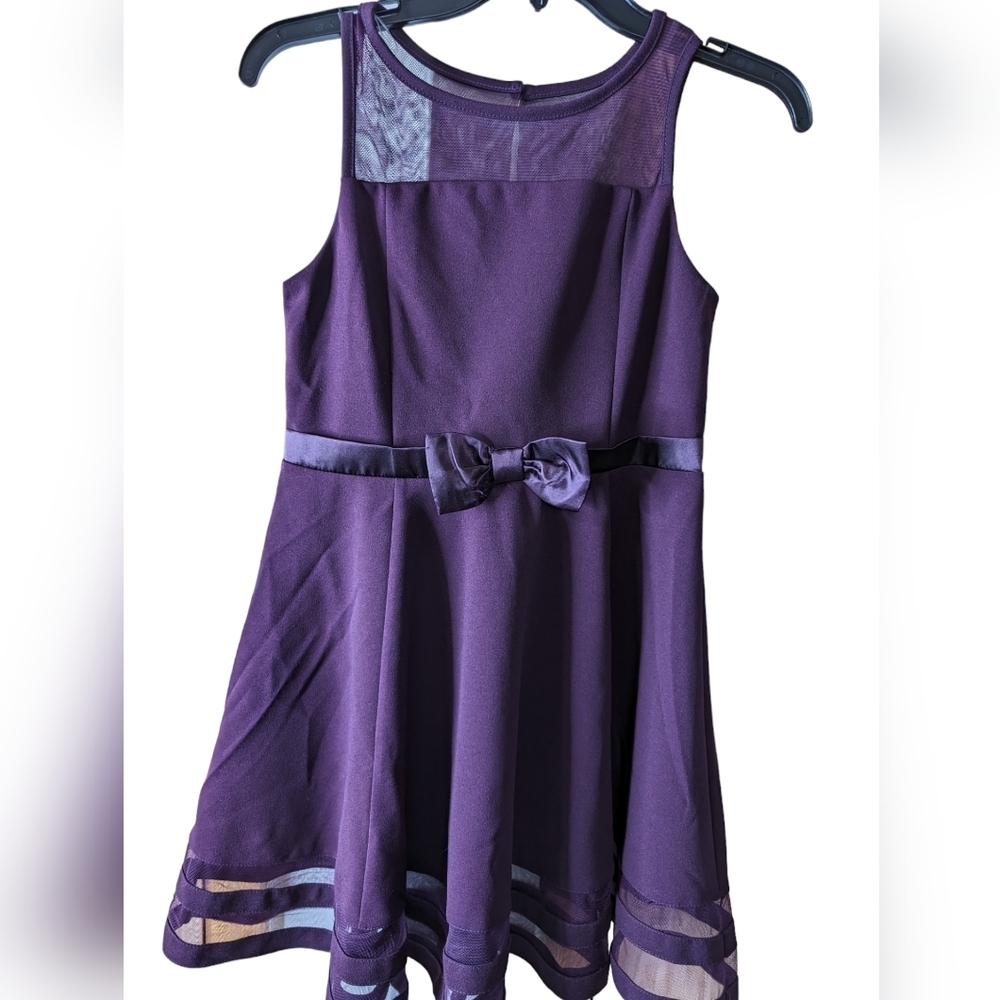 Calvin Klein Illusion Mesh Bow Front Dress, Girls... Size 12